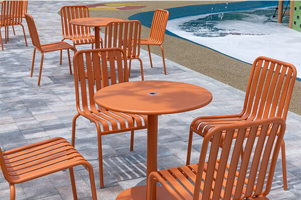 Hotel patio furniture restaurant patio chairs with round table