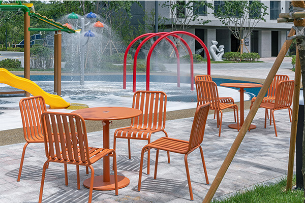 Hotel patio furniture restaurant patio chairs with round table