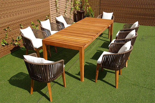 Outdoor dining set timber for 6