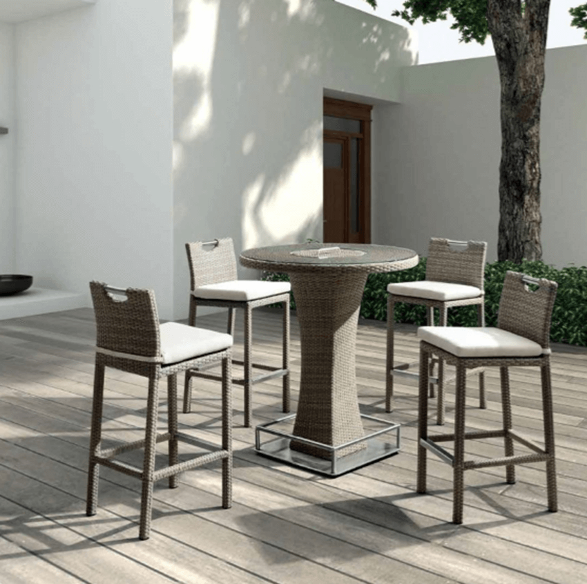 What type of seats would you recommend for my outdoor bar?