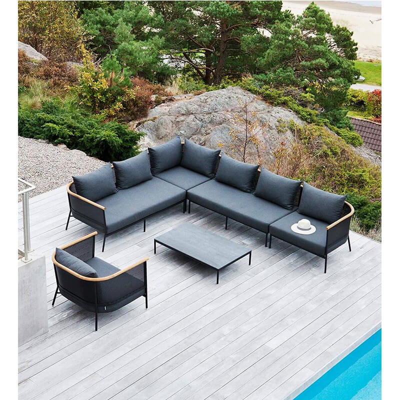 High end modern aluminum modular outdoor sofa sectional