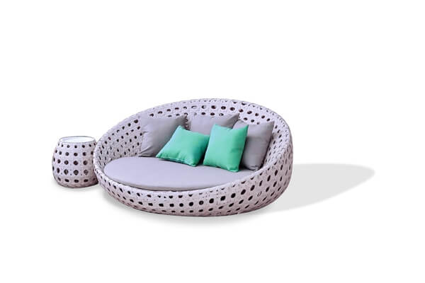 Popular outdoor daybed rattan with quick dry foam