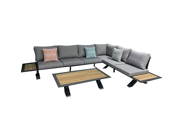 Modern Aluminum Sectional Modular Teak Outdoor Furniture Sofa