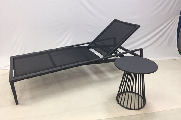 Aluminium sun lounger outdoor furniture with textilene