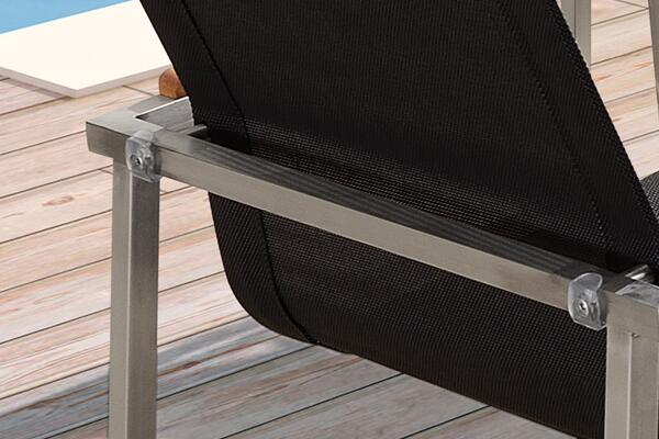 Stainless Steel Outdoor Chair with Teak Armrest