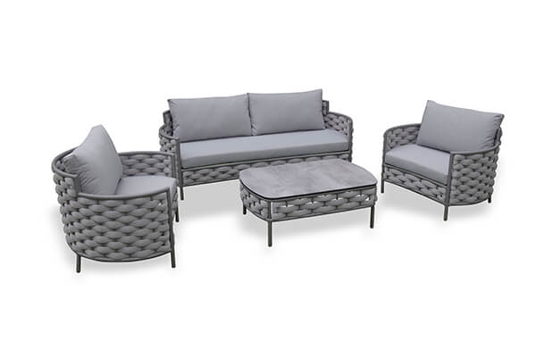 Outdoor patio furniture sofa with rope