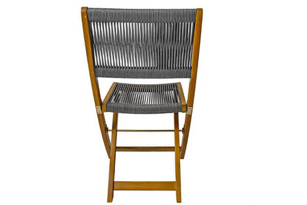 Teak wooden balcony set with rope