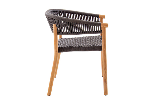 Patio Rope Chair with Teak Wood Frame