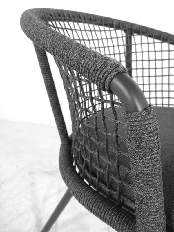 Backyard Furniture Set with Rope and Metal