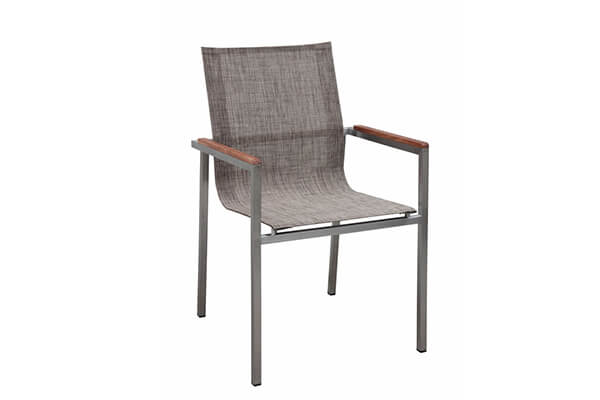 Outdoor stainless steel chairs with Batyline|Textilene