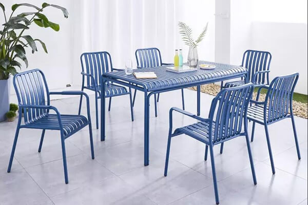 Aluminum colourful patio furniture 7 piece