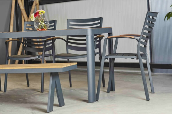 Patio Furniture Dining Set with Teak Design