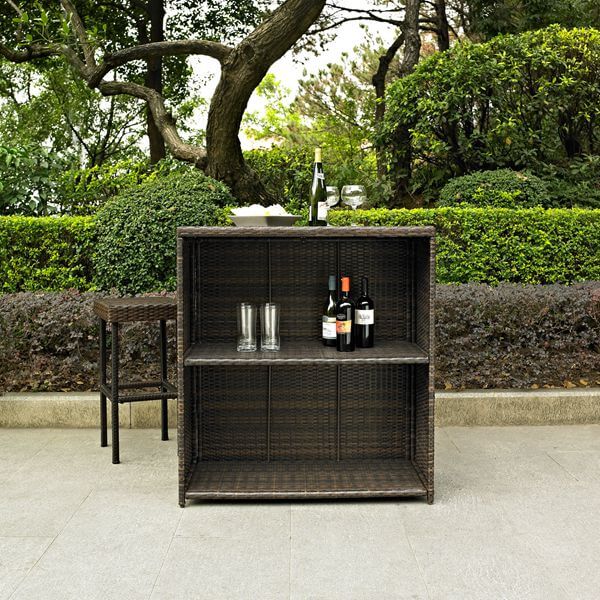 Palm Harbor 3 Piece Outdoor Wicker Bar Set