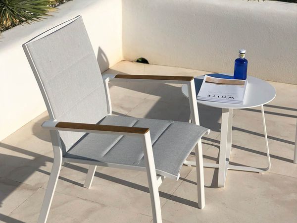 Garden Dining Chairs With Teak Armrest