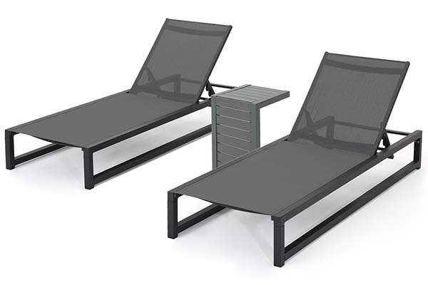 Garden Sun Loungers With Side Table