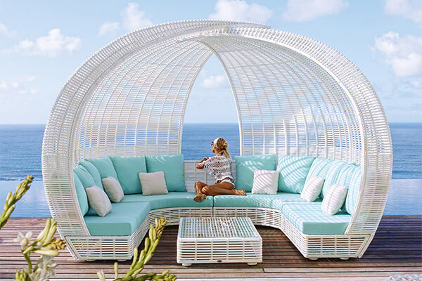 Outdoor daybed with canopy oval|Aluminium Garden Furniture Manufacturers