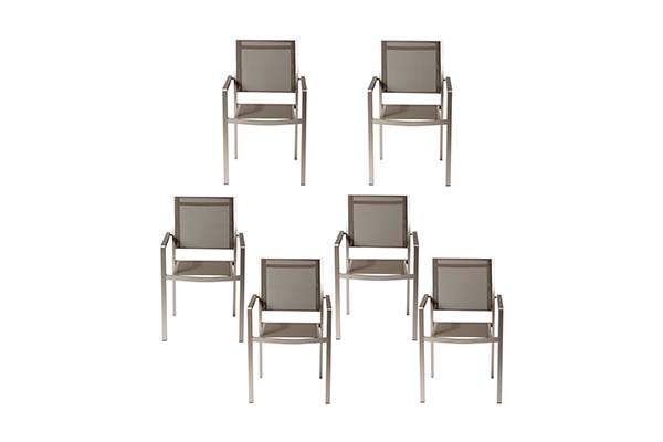 Patio Dining Chairs With Mesh Armrest