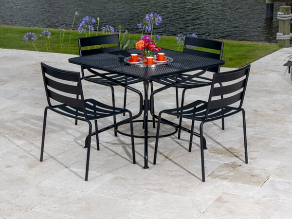 Wrought Iron Patio Furniture Black/White