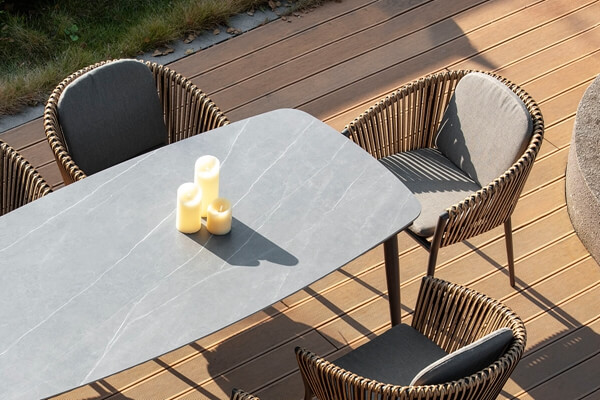 Outdoor Ceramic Garden Table Set For 6 People