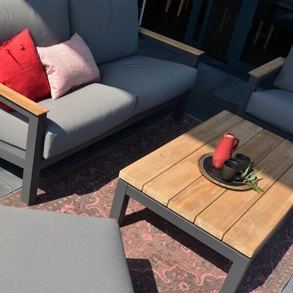 Outdoor Lounge Sofa Set With Teak