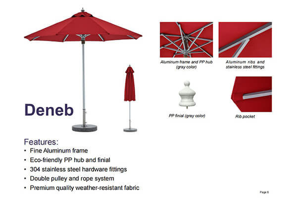 Customized outdoor restaurant umbrellas