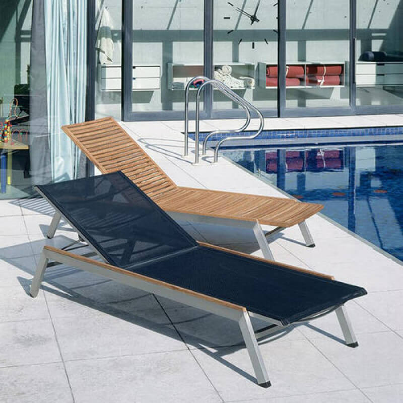 Commercial pool furniture supply outdoor sunlounger 316 stainless steel frame