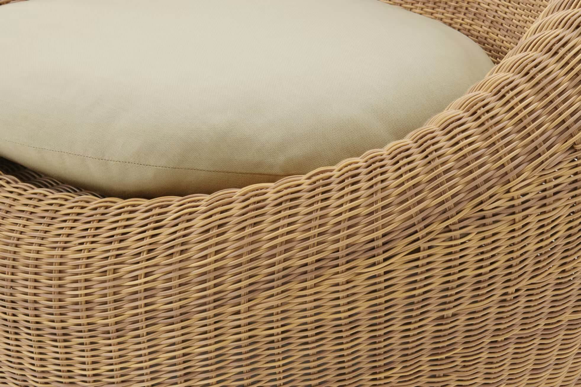 Brown outdoor rattan wicker garden arm chair with coffee table