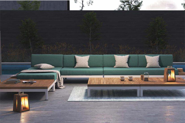 Modern Landscape Teak Outdoor Modular Sofa