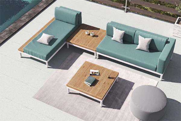 Modern Landscape Teak Outdoor Modular Sofa