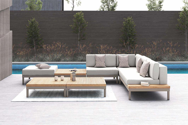 Modern Landscape Teak Outdoor Modular Sofa