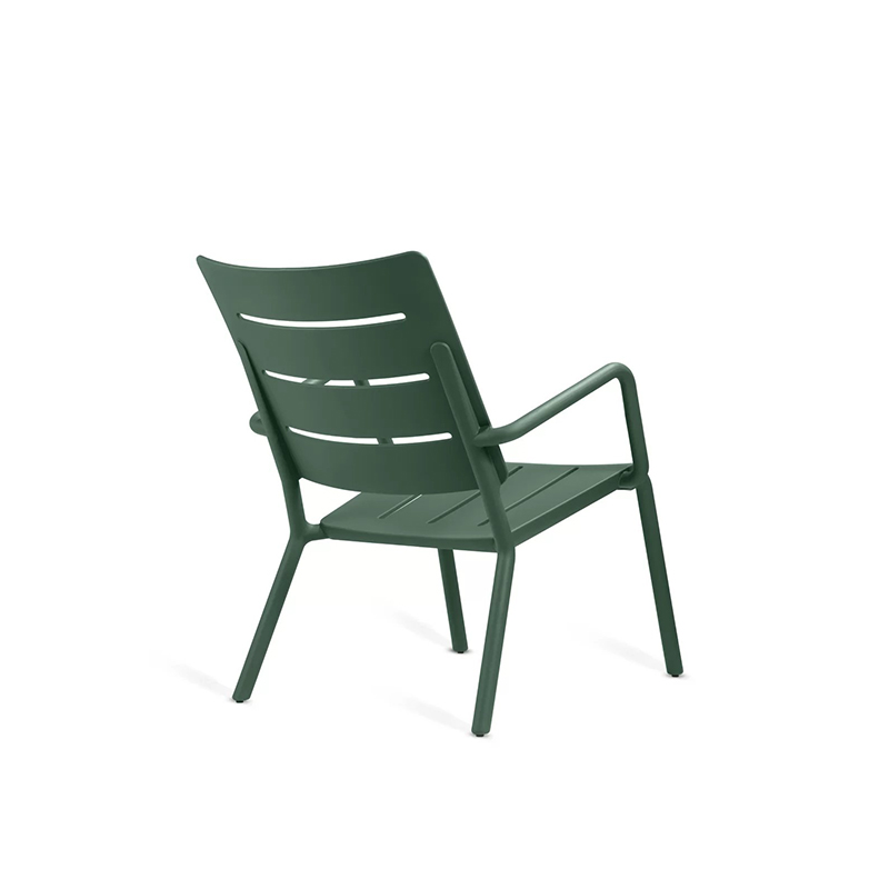 2023 Contemporary Aluminum Stackable Lounge Chair Outdoor Green Color