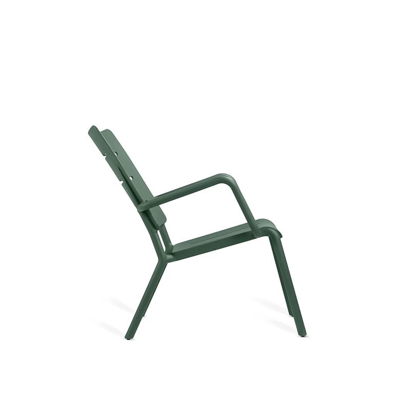 2023 Contemporary Aluminum Stackable Lounge Chair Outdoor Green Color