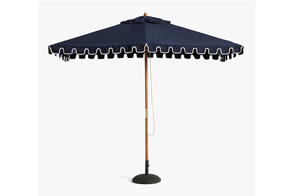 Chinese factory rectangular-square-scalloped-outdoor-umbrella-teak