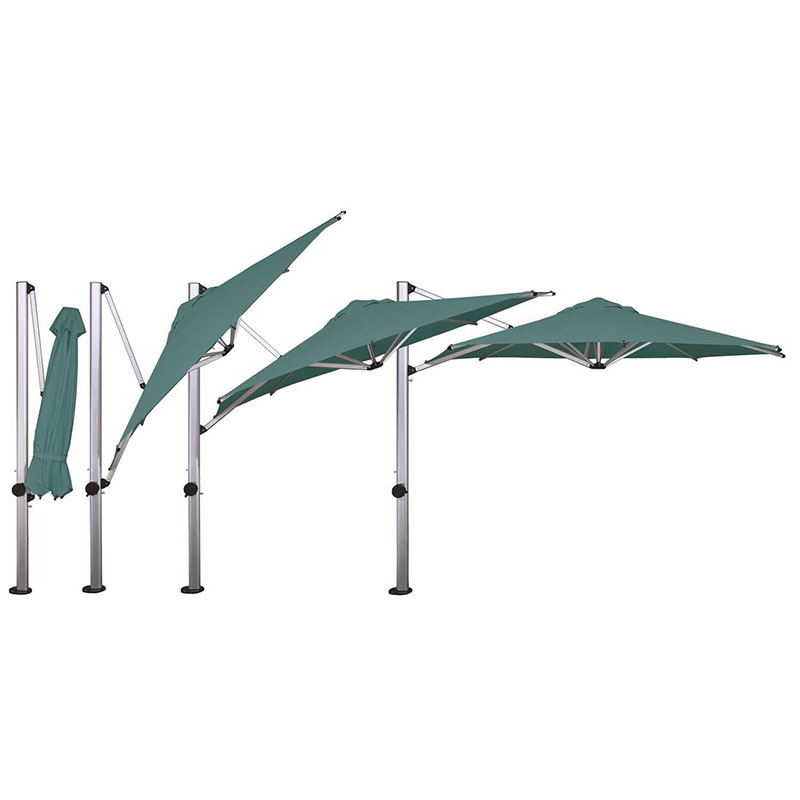 Outdoor commercial square-Octagon crank lift patio umbrella aluminum frame with Sunbrella fabric