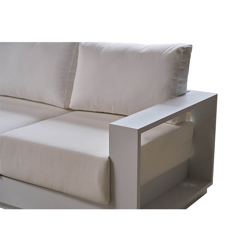 Contemporary garden furniture corner set grey and white color