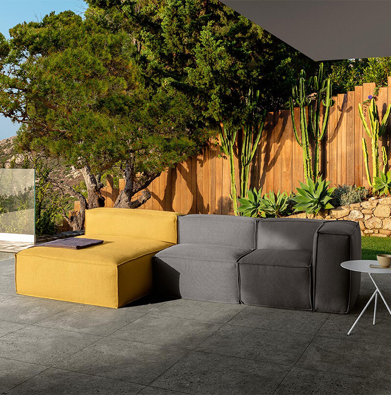 All weather outdoor furniture|Outdoor modular sectional sofa set with Sunbrella fabric