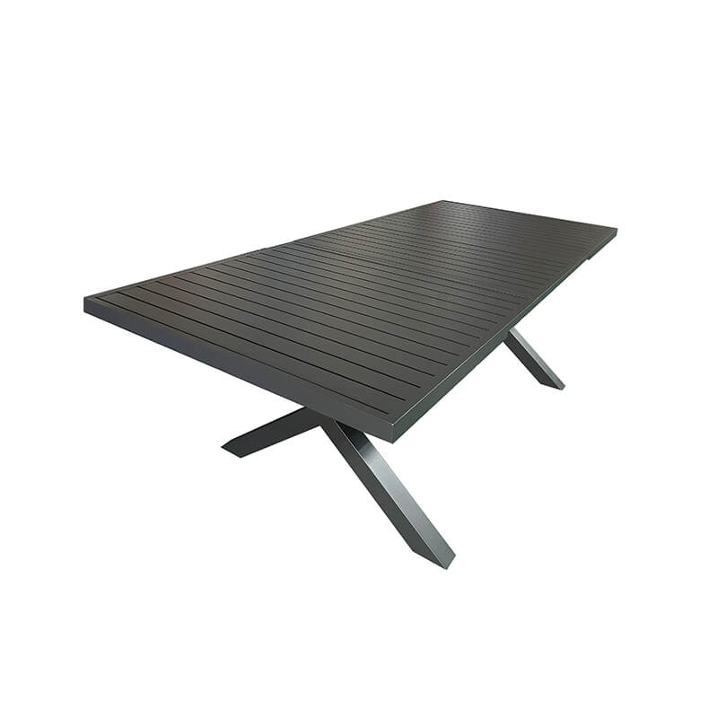 Kingart extension dining table – black outdoor extendable dining table manufacturer in China