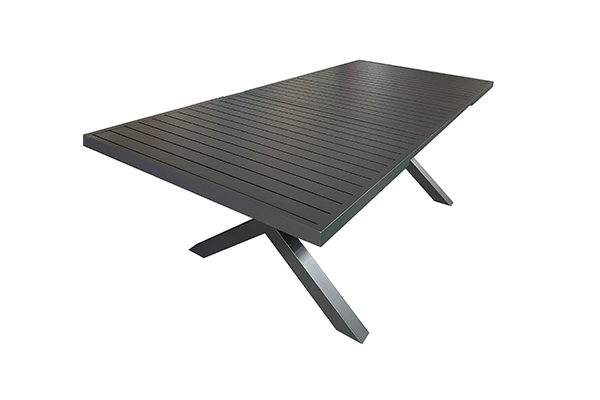 Kingart extension dining table – black outdoor extendable dining table manufacturer in China